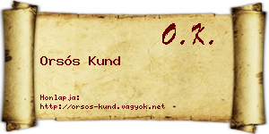 Orsós Kund névjegykártya